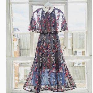 Self-Portrait Floral Vine Collared Dress